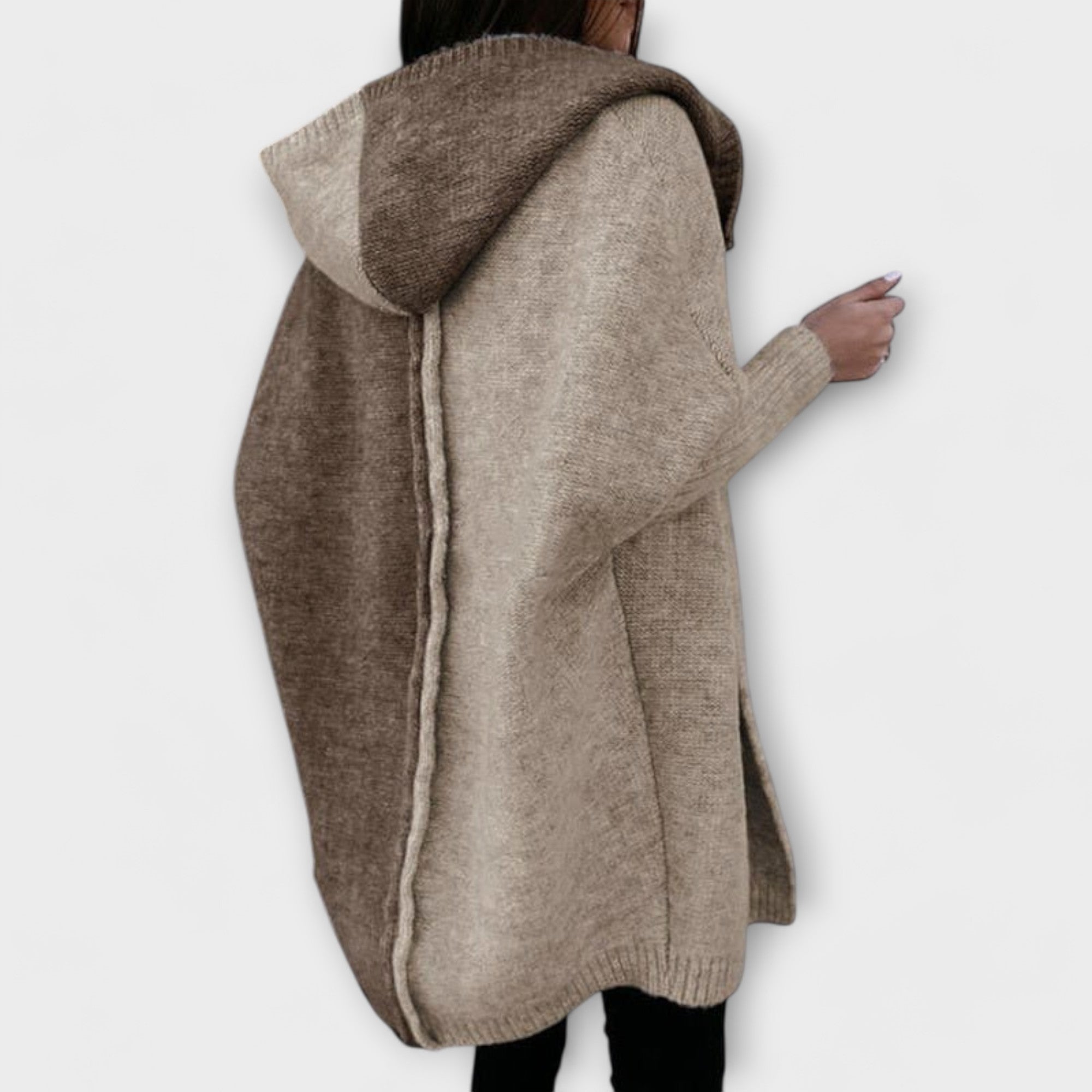 Patchwork Hoodie Knit Cardigan